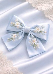 Floral Embroidered Hair Bow (pack of 1)