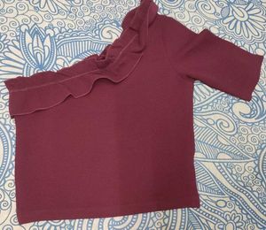 One Shoulder Crop Top Sugr Branded