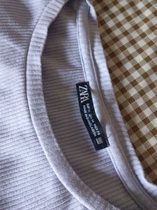 Zara Ribbed Crop Top - Lilac