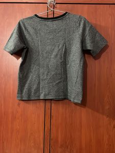 Gray Short Sleeve Top