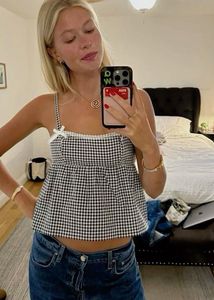 Gingham Tie-Strap Cami Top🌸