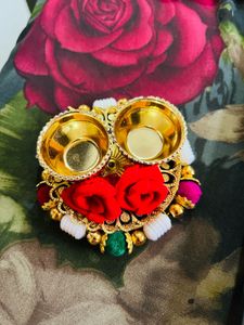 Decorative Diya Plate Haldi Kumkum New With Tag