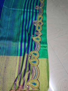 Beautiful Magham Work Saree With Blouse