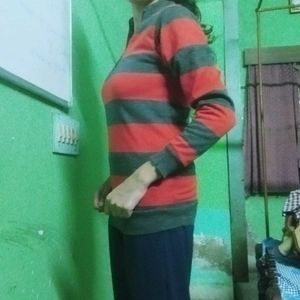 Striped Quarter-Zip Pullover