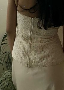 Womens Party White Crop Top
