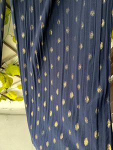 Navy &amp; Gold Pleated Pants