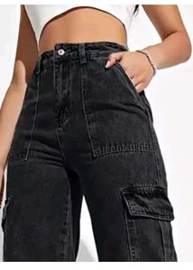 Black Wash Cargo Jeans