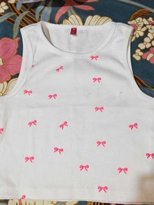 Cute White Bow Tank Top