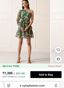Twenty Dresses Green One Shoulder Floral Dress