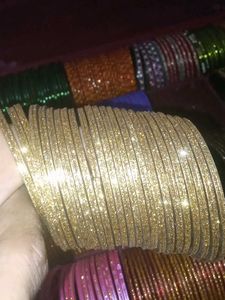 Set of Gold Glitter Bangles