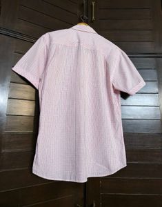 Men Pink Checks Regular Fit Half Sleeve Shirt