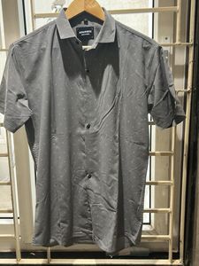 Gray Polka Dot Short Sleeve Shirt