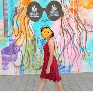 wraparound dress Maroon colour