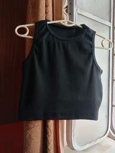 Black Ribbed Tank Top
