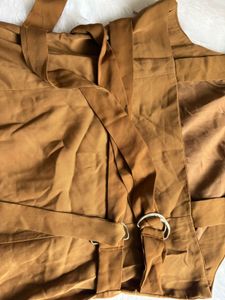 Brown Sleeveless Midi Dress