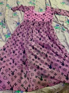 Pink Kurti A-line Little Bit Ghera