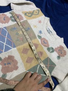 Vintage Floral Patchwork Sweater