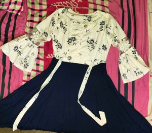 Bell sleeves Floral White Dress