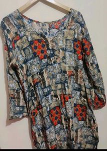 Multi Printed Cotton Kurti For 36 Bust