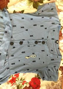 Cute Blue Print Dress
