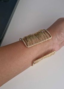 Gold Wire Cuff Bracelet