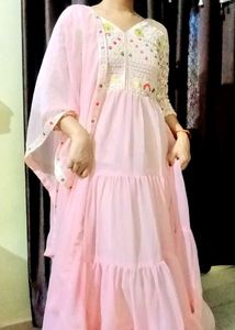 Pink gown  &amp; Dupatta