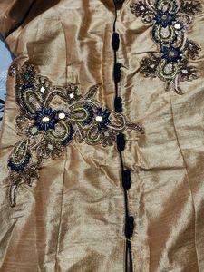 Elegant Gold Embroidered Dress