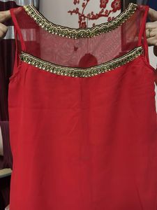 Red Embellished Top