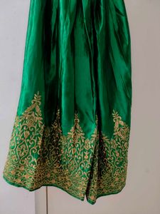 Green &amp; Golden Ethnic long Skirt