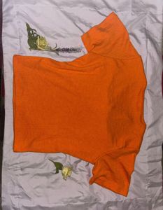 Orange Tie-Front Top