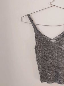 Grey  Aline Branded Crop Top.