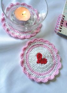 Set of 2 Blooming Heart Coaster