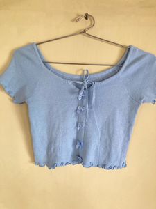 Cute Blue Ribbon Top
