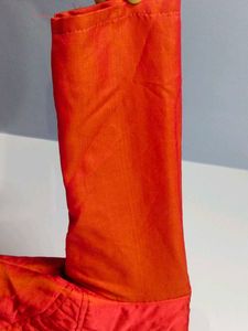 Elegant Orange Embroidered Dress