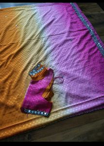Mirror Work Multi colour Saree