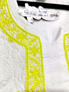 Chikankari Work Kurti And Pencil Pant