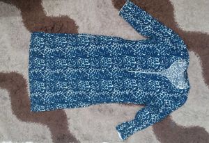 Blue & White Print Dress