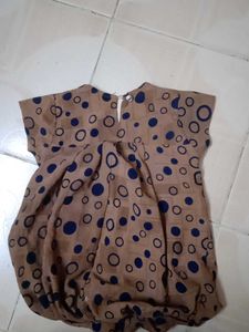 Brown &amp; Navy Circle Print Blouse