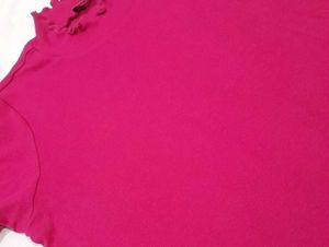 Pink Ruffle Crop Top