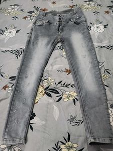 Grey Wash High Waist Jeans