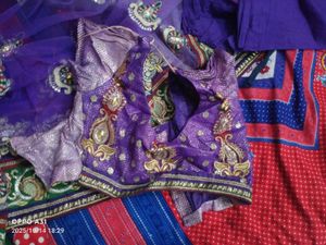 partywear Purple Lehenga saree