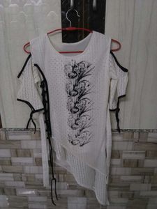 Stylish White Cut-Out Top
