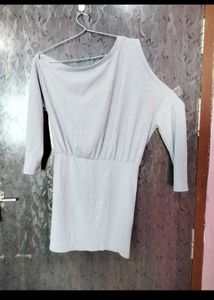 Gray One-Shoulder Mini Dress