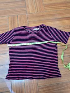 61) Striped T-Shirt Top
