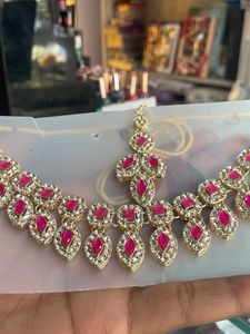 Pink Stone Jewelry Set