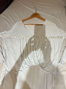 Twist Front Long Sleeve High Low Top