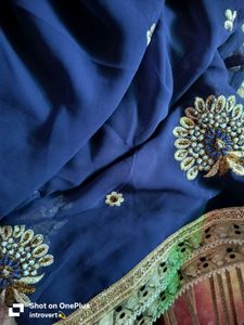 heavy embroidery saree