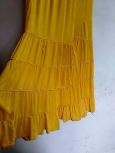 Yellow Embroidered Dress Set Duppta Jewelry Free