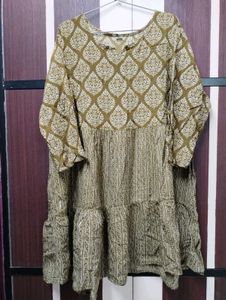 Olive Green Printed Kurti