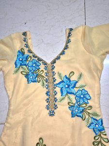 Yellow Kurta, With Silk Lining
